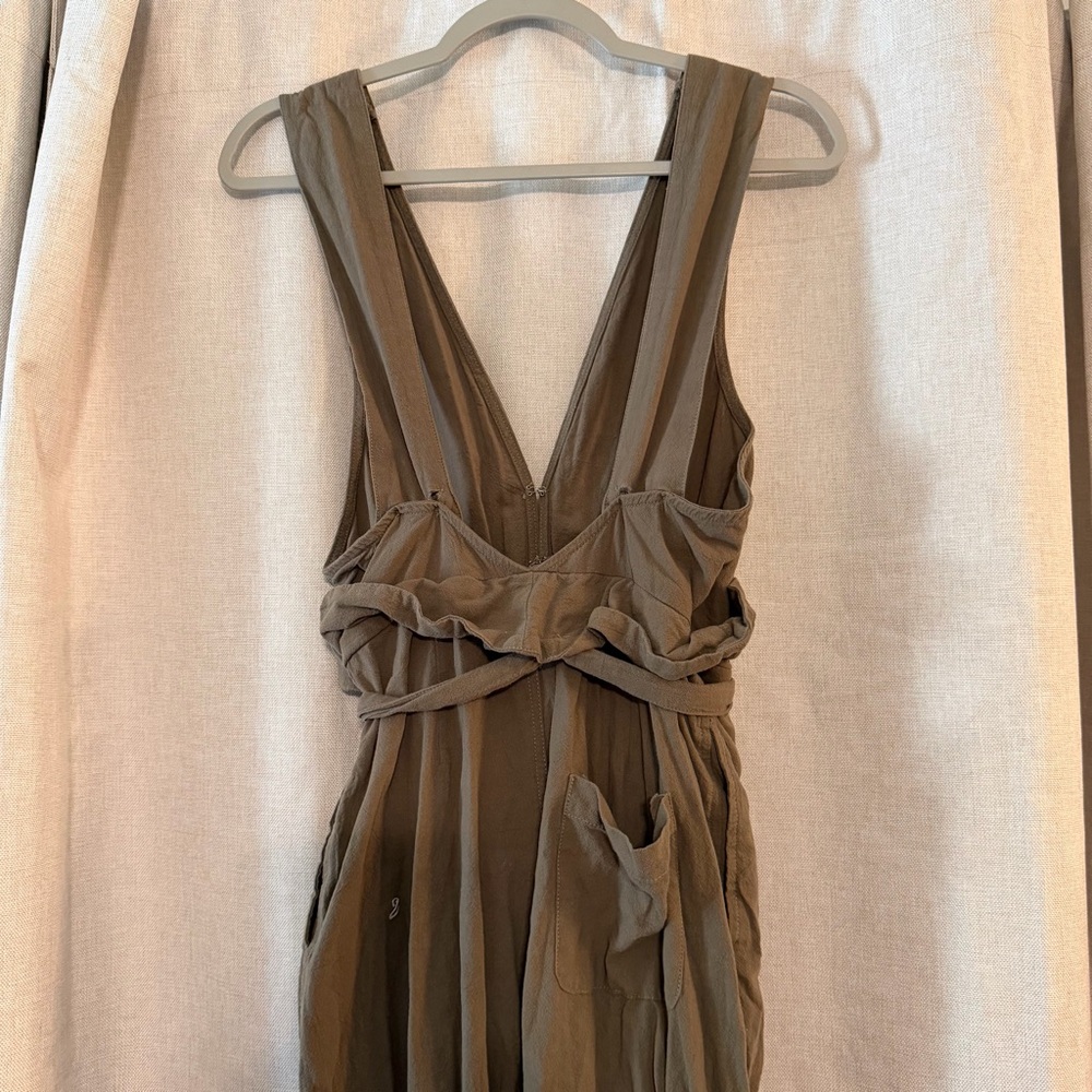 Mable 100% Cotton Tilly Belted jumpsuit olive green - Picture 7 of 7